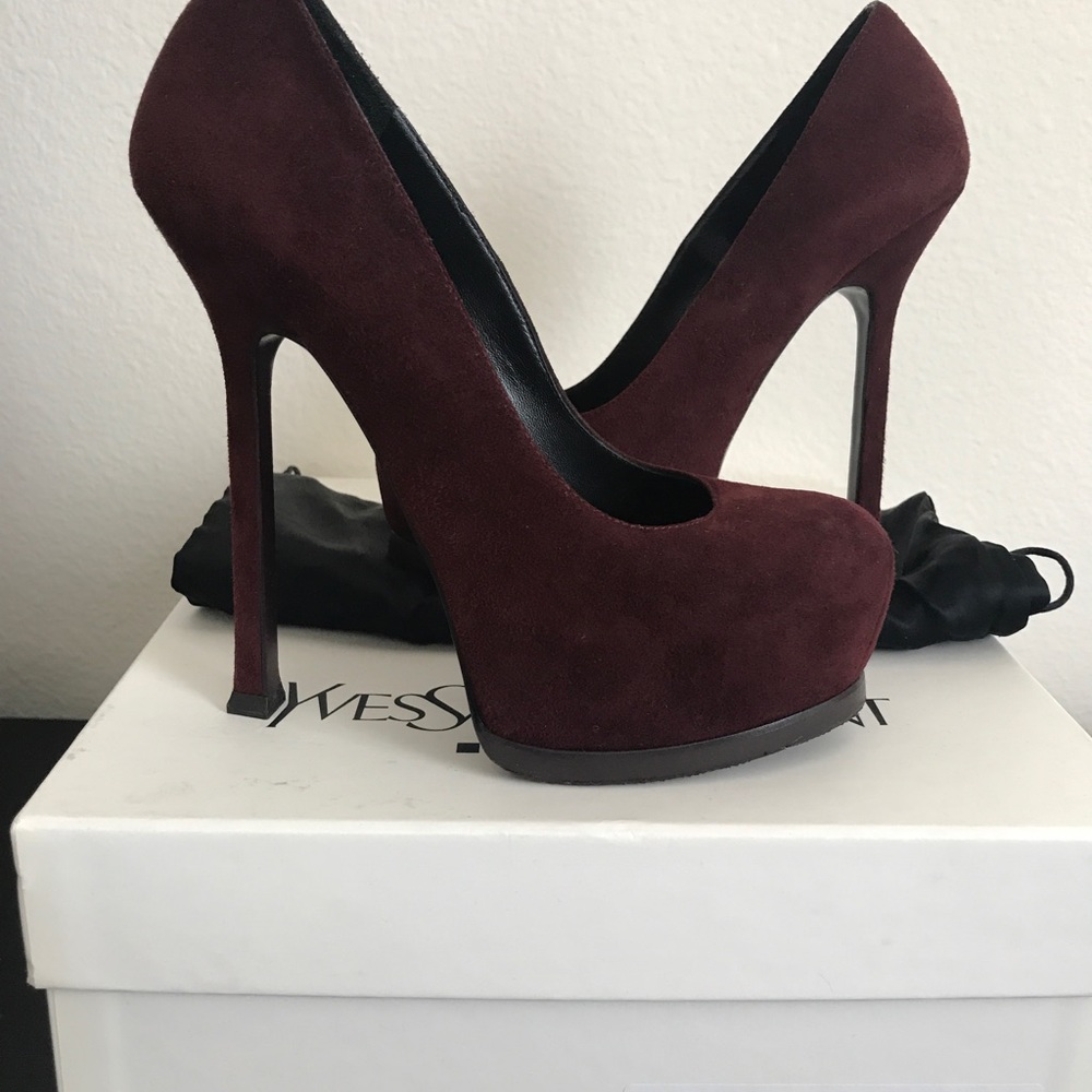YSL SL Triboo in Bordeaux suede